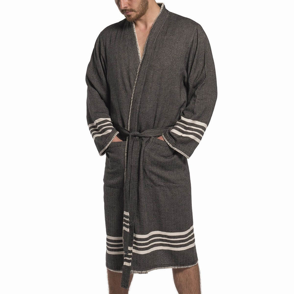 Organic Turkish Cotton Kimono Bathrobe – Lightweight Spa & Home Robe