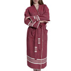 Organic Turkish Cotton Kimono Bathrobe – Lightweight Spa & Home Robe