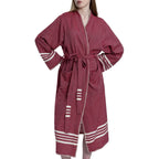 Organic Turkish Cotton Kimono Bathrobe – Lightweight Spa & Home Robe