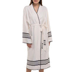 Organic Turkish Cotton Kimono Bathrobe – Lightweight Spa & Home Robe