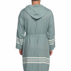Organic Turkish Cotton Short Bathrobe with Hood – Lightweight Robe