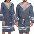 Organic Turkish Cotton Short Bathrobe with Hood – Lightweight Robe