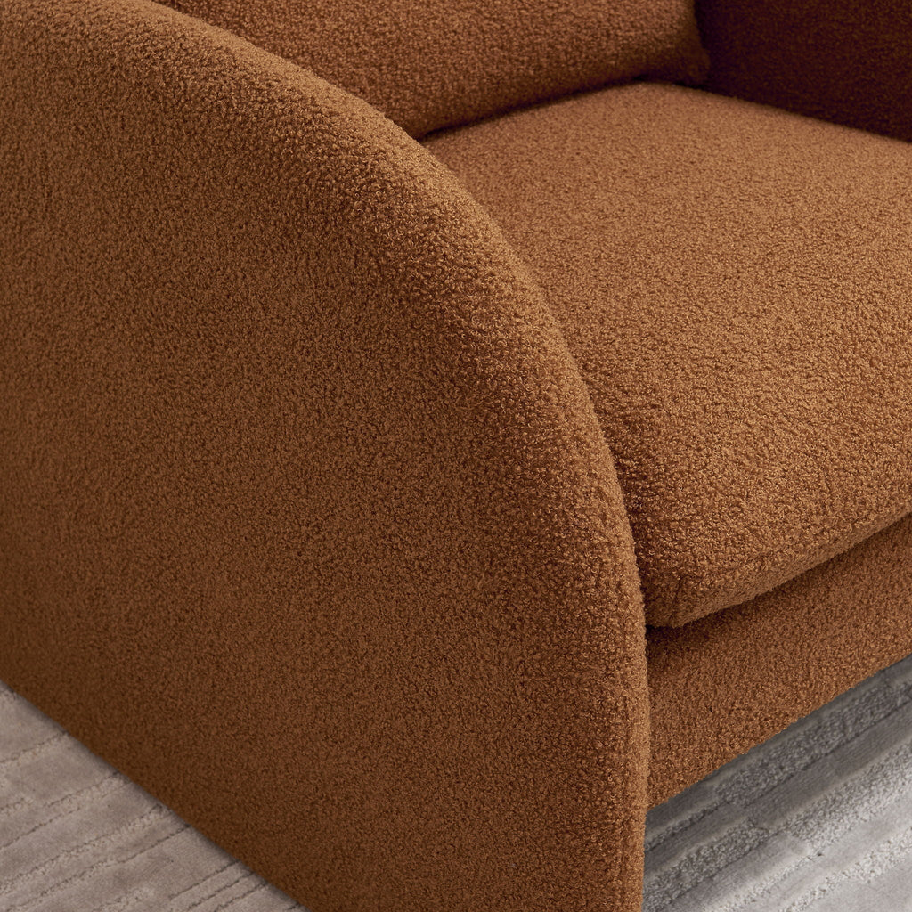 Modern Sherpa Upholstered Accent Chair, Comfortable Living Room Armchair, Lounge Chair For Bedroom, And Office