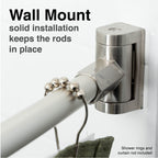 36 in. to 61 in. Curved Shower Rod (Brushed Nickel Finish)