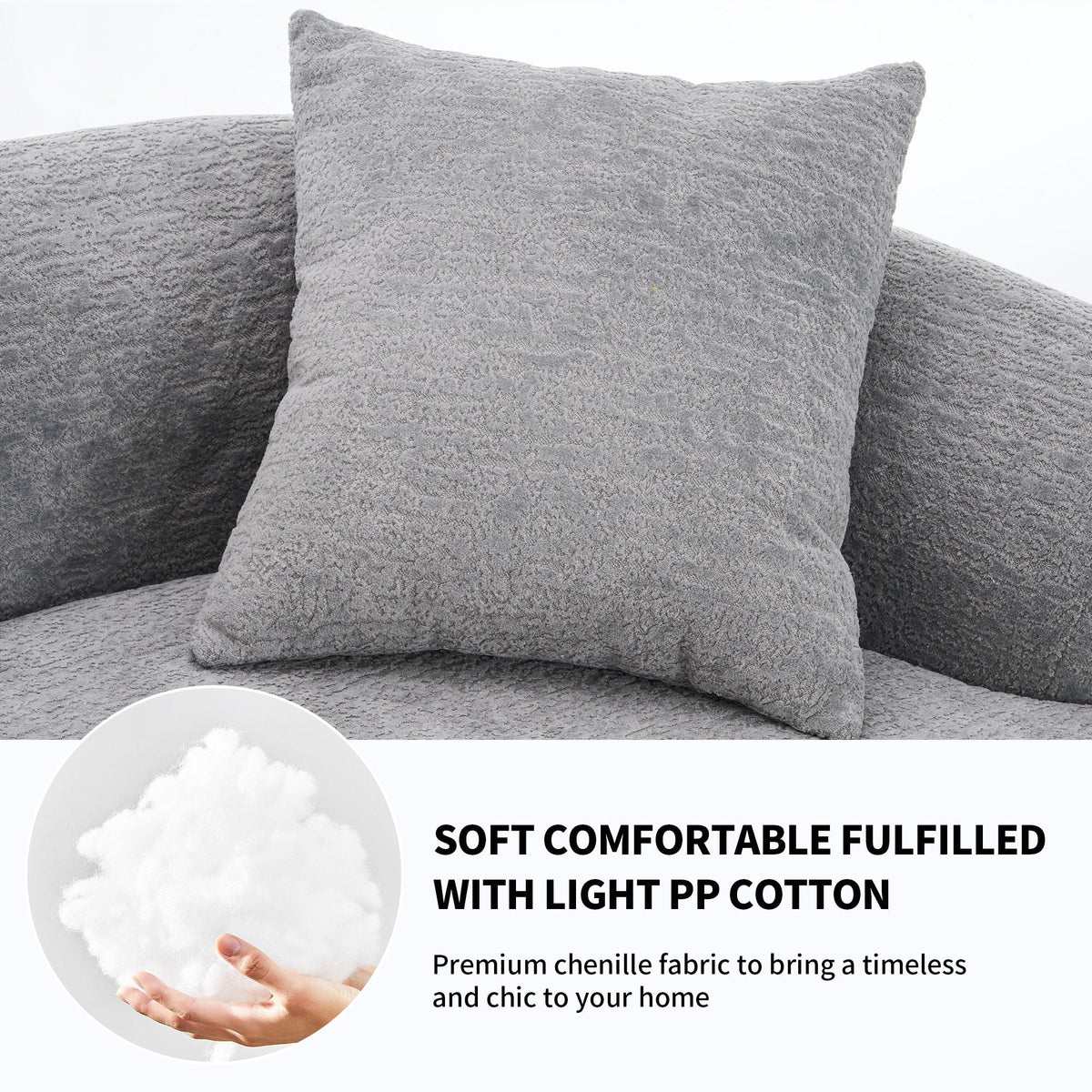 4 Seater Sofa With Fabric, 30D, 60 Hardness Full Sponge, 4 Pillow For Living Room, Home Furniture Sleeper Sectional Sofa For Apartment