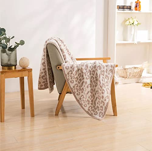 Fennco Styles Leopard Print Ultra-Soft Throw Blanket 50" W x 60" L - Beige Wild Cozy Blanket for Indoor Outdoor Use, Couch, Bedroom, Living Room, Office Décor