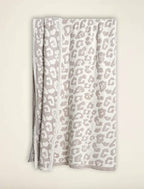 Fennco Styles Leopard Print Ultra-Soft Throw Blanket 50" W x 60" L - Beige Wild Cozy Blanket for Indoor Outdoor Use, Couch, Bedroom, Living Room, Office Décor