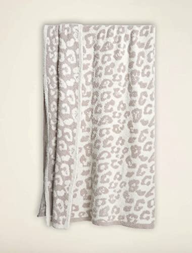 Fennco Styles Leopard Print Ultra-Soft Throw Blanket 50" W x 60" L - Beige Wild Cozy Blanket for Indoor Outdoor Use, Couch, Bedroom, Living Room, Office Décor