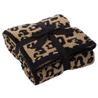 Fennco Styles Leopard Print Ultra-Soft Throw Blanket 50" W x 60" L - Beige Wild Cozy Blanket for Indoor Outdoor Use, Couch, Bedroom, Living Room, Office Décor