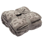 Fennco Styles Leopard Print Ultra-Soft Throw Blanket 50" W x 60" L - Beige Wild Cozy Blanket for Indoor Outdoor Use, Couch, Bedroom, Living Room, Office Décor