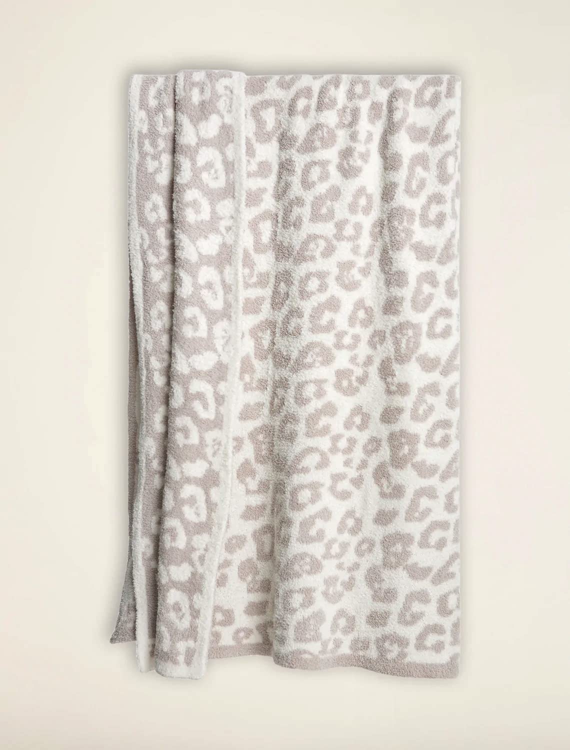 Fennco Styles Leopard Print Ultra-Soft Throw Blanket 50" W x 60" L - Beige Wild Cozy Blanket for Indoor Outdoor Use, Couch, Bedroom, Living Room, Office Décor