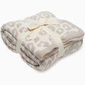 Fennco Styles Leopard Print Ultra-Soft Throw Blanket 50" W x 60" L - Beige Wild Cozy Blanket for Indoor Outdoor Use, Couch, Bedroom, Living Room, Office Décor