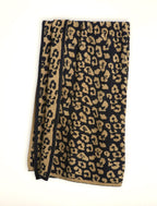 Fennco Styles Leopard Print Ultra-Soft Throw Blanket 50" W x 60" L - Beige Wild Cozy Blanket for Indoor Outdoor Use, Couch, Bedroom, Living Room, Office Décor