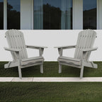 Lounge Patio Chair For Garden Outdoor Wooden Folding Adirondack Chair (Set of 2) Solid Cedar Wood Lounge Patio Chair For Garden