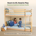 Solid Wood Twin Over Twin Bunk Bed For Kids