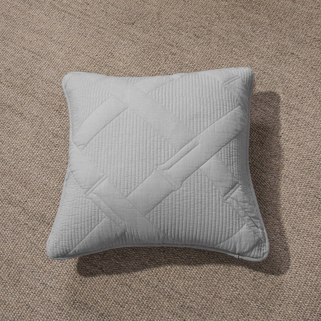 Tache Cotton Light Grey Silver Soothing Pastel Cushion Covers / Euro Sham (JHW-862)