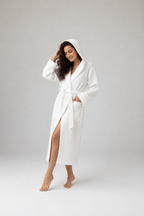 Organic Turkish Cotton Waffle Bathrobe – Lightweight Spa Robe for Men & Women