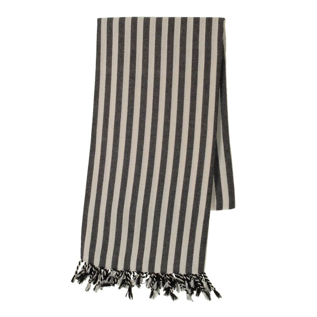 Vertical Striped Turkish Towel With Fringe