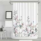 72-in. White Blue Pink Floral Tree Bird Butterfly Japanese Style
