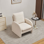 Modern Sherpa Upholstered Accent Chair, Comfortable Living Room Armchair, Lounge Chair For Bedroom, And Office