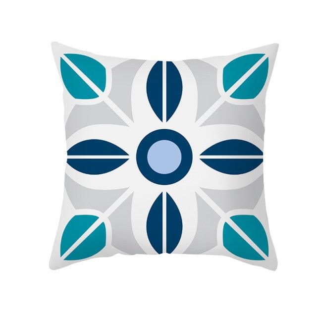 Ethnic Floral Patterns Sofa Cushion Cases Nordic Geometric Simple Blue Modern Decorative Throw Pillow Case Cushion Case For Room Bedroom Pillows Case Bohemian Decor Home Pillows 45x45CM