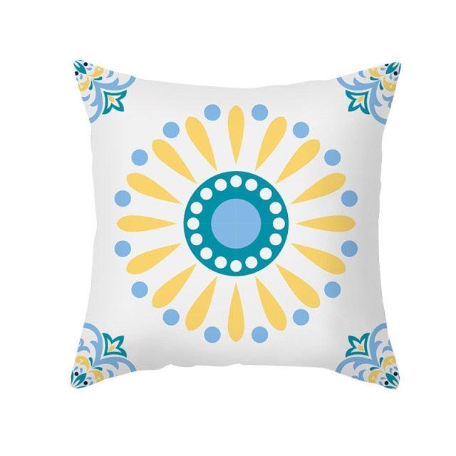 Ethnic Floral Patterns Sofa Cushion Cases Nordic Geometric Simple Blue Modern Decorative Throw Pillow Case Cushion Case For Room Bedroom Pillows Case Bohemian Decor Home Pillows 45x45CM