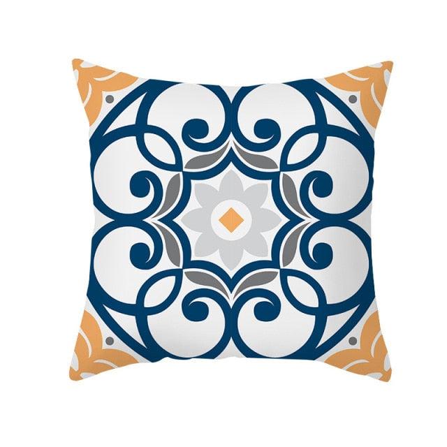 Ethnic Floral Patterns Sofa Cushion Cases Nordic Geometric Simple Blue Modern Decorative Throw Pillow Case Cushion Case For Room Bedroom Pillows Case Bohemian Decor Home Pillows 45x45CM