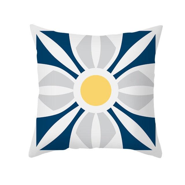 Ethnic Floral Patterns Sofa Cushion Cases Nordic Geometric Simple Blue Modern Decorative Throw Pillow Case Cushion Case For Room Bedroom Pillows Case Bohemian Decor Home Pillows 45x45CM
