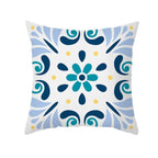 Ethnic Floral Patterns Sofa Cushion Cases Nordic Geometric Simple Blue Modern Decorative Throw Pillow Case Cushion Case For Room Bedroom Pillows Case Bohemian Decor Home Pillows 45x45CM
