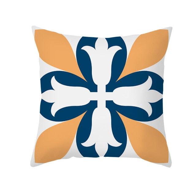 Ethnic Floral Patterns Sofa Cushion Cases Nordic Geometric Simple Blue Modern Decorative Throw Pillow Case Cushion Case For Room Bedroom Pillows Case Bohemian Decor Home Pillows 45x45CM