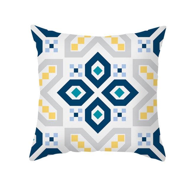 Ethnic Floral Patterns Sofa Cushion Cases Nordic Geometric Simple Blue Modern Decorative Throw Pillow Case Cushion Case For Room Bedroom Pillows Case Bohemian Decor Home Pillows 45x45CM