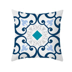Ethnic Floral Patterns Sofa Cushion Cases Nordic Geometric Simple Blue Modern Decorative Throw Pillow Case Cushion Case For Room Bedroom Pillows Case Bohemian Decor Home Pillows 45x45CM