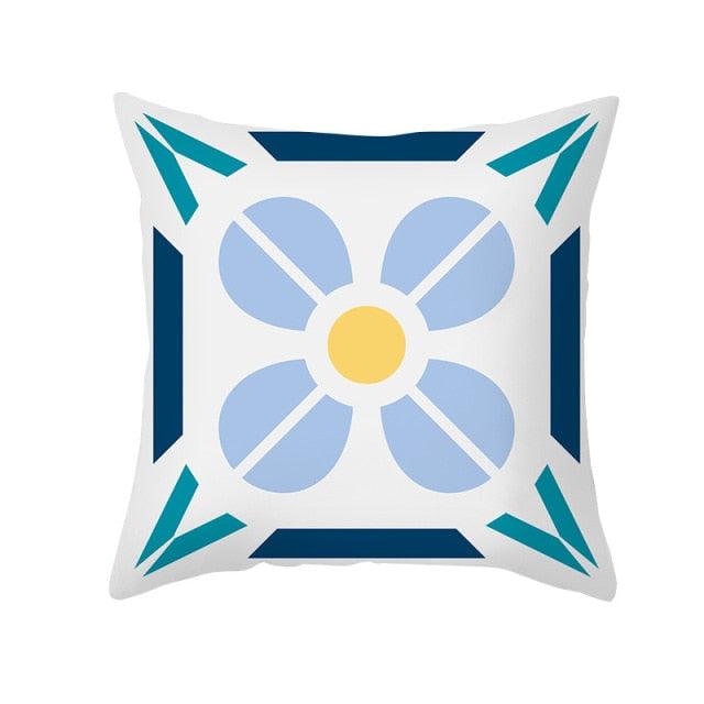 Ethnic Floral Patterns Sofa Cushion Cases Nordic Geometric Simple Blue Modern Decorative Throw Pillow Case Cushion Case For Room Bedroom Pillows Case Bohemian Decor Home Pillows 45x45CM