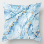 Modern Simple Blue Geometric Pillow Cover Home Sofa Decorative Blue Sea Texture Cotton Linen Cushion Home Decorative Pillow Case 45x45cm
